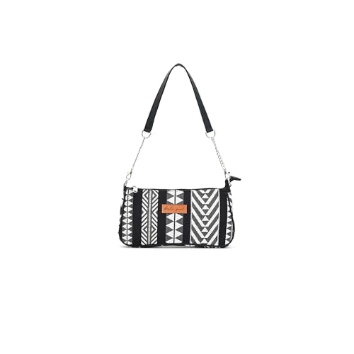 Boho Girl Black & White Bloom Shoulder Bag