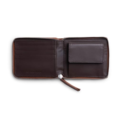 DailyObjects Tan Genuine Leather Zip Around Wallet with Secure Zipper Closure| Multiple Card Holders| Coin Section| Stylish Clutch Purse| Durable Organizer for Cash| Cards| IDs| and Daily Essentials