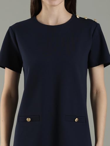 Cotton Round Neck Shift Dress