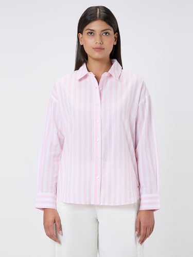 Pepe Jeans Pink Striped Women Long Sleeves Shirt
