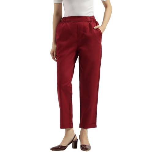 United Colors of Benetton Solid Pants (Size: XS)-25A4AGH558X5GRB2 Maroon