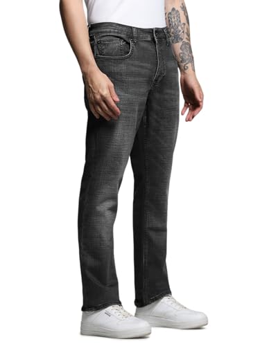Jack & Jones Men's Regular Fit Low Rise Grey Jeans
