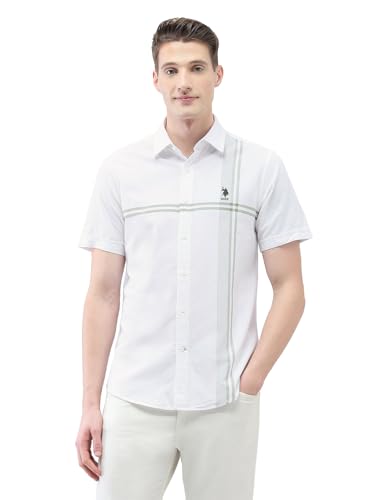 U.S.Polo Association Men's Casa De Campo Regular Fit Shirt (USSHT3280H_Green_40)