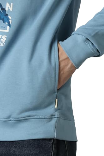 Louis Philippe Men Casual Blue Graphic Print Sweatshirt