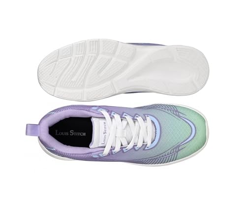 LOUIS STITCH Women’s Berry Purple Lightweight Athleisure Sport Shoes | The Athleisure Series | Ultra-Lightweight Lace-Up Shoes for Women| Perfect for Casual, Gym & Travel Wear | LSLD-AT-RF02-PR | UK-8
