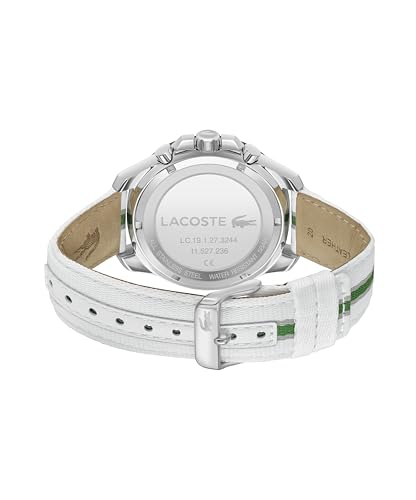 Lacoste Toronga Qtz Multifunction Silver Round Dial Men's Watch|Multicolor Nylon Material|Multiple Color Band - 2011340