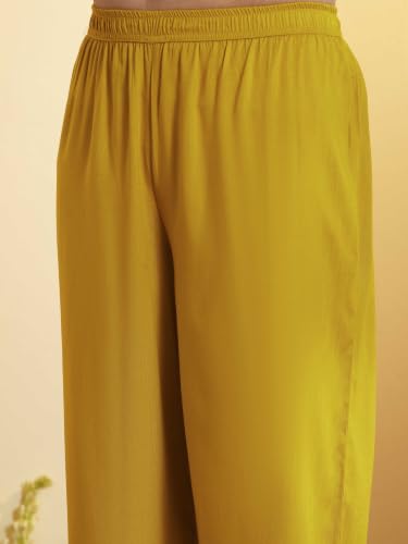 BIBA Viscose Blend Printed Straight Casual Kurta With Palazzo And Dupatta