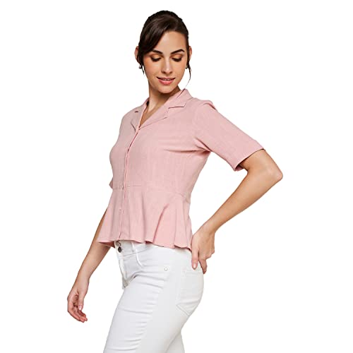 AND Women's Regular Fit Blouse (EE23AB035TLR_Peach XL)