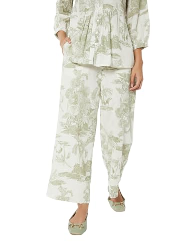 Max Women Printed Palazzos(White_M)