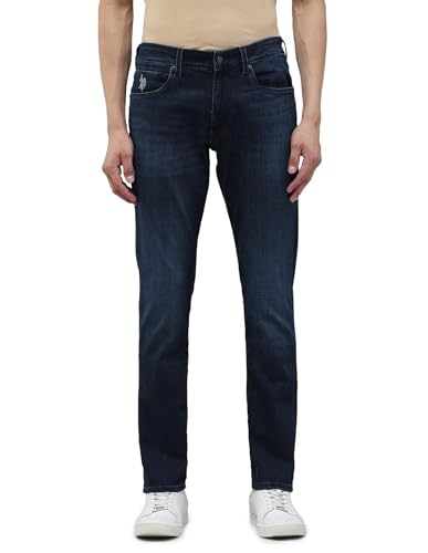 U.S. Polo Assn. Denim Co. Men's Brandon Slim-Tapered Fit Blue Jeans (UDJEN1862_Blue_32)