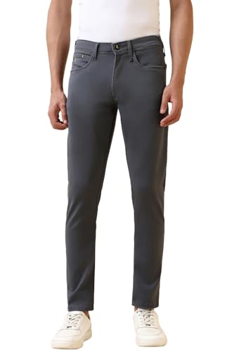 Men Grey Dark Wash Jeans