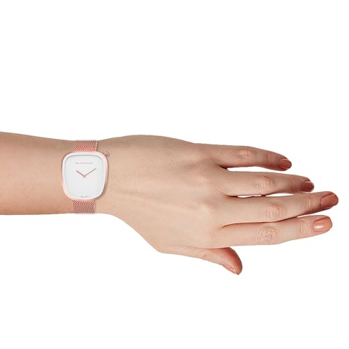 Giordano Analog Wrist Watch for Women with Stylish Metal Strap, Square dial and 3 Hand Mechanism