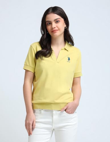 U.S. POLO ASSN. Women's Relaxed Fit T-Shirt (UWAW24PTS142_Yellow