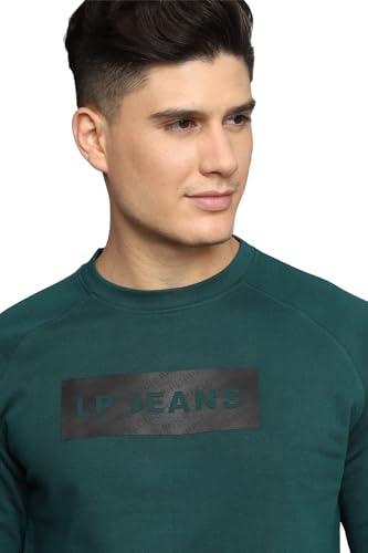 Louis Philippe Men Casual Green Graphic Print Sweatshirt