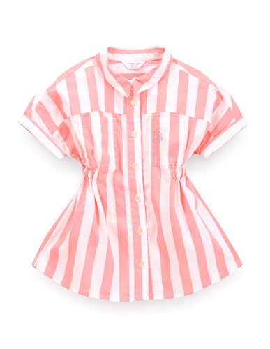 U.S. POLO ASSN. Girls Vertical Stripe Shirt Dress Pink