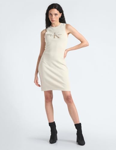 Calvin Klein Womens Beige Color Dress (L)