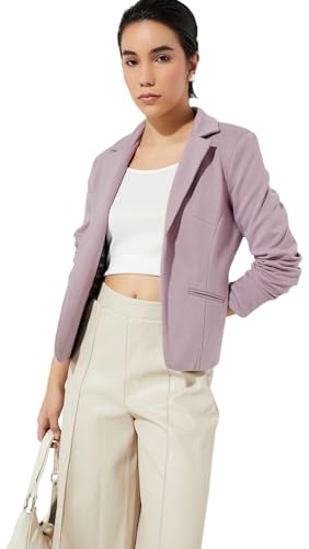 Max URB_N Women Solid Open Front Blazer (Lilac_L)