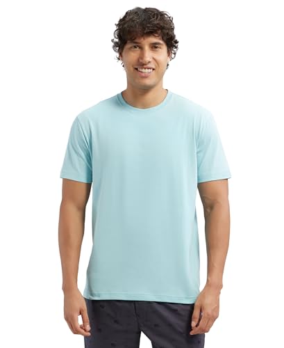 Jockey 2714 Men's Super Combed Cotton Rich Solid Round Neck Half Sleeve T-Shirt_Sea Angel_XL