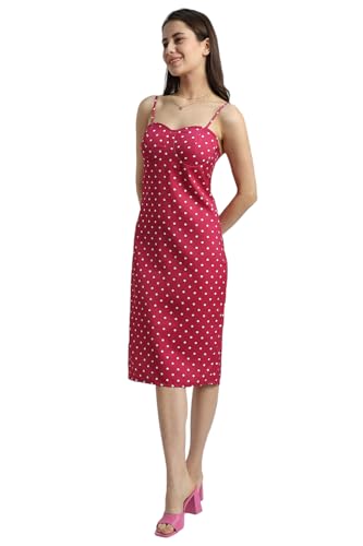 FOREVER 21 women's Polyester Classic Knee-Length Dress (601276_Pink