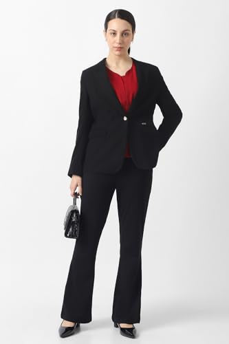Women Black Solid Blazer
