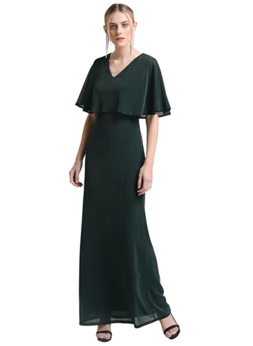 Kazo Women's Polyester Fit and Flare Maxi Dress (124169GREENXS_Green