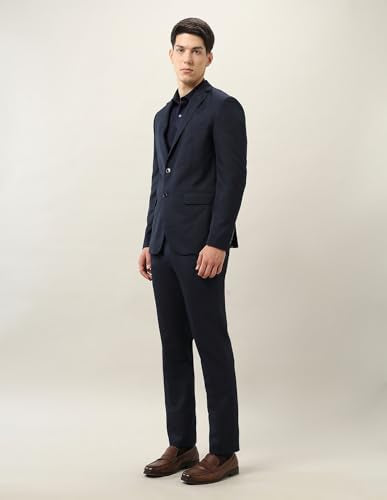 Arrow Men's Cermony Textured Tailored Fit Suit (ARAKSU5621_Navy_40)
