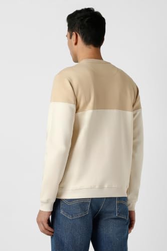 Men Beige Patterned Crew Neck Sweatshirt