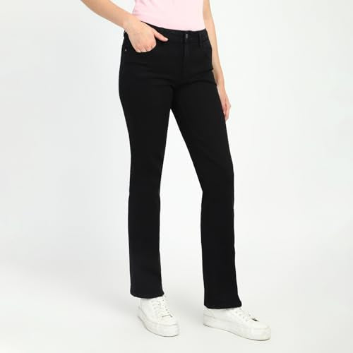 GUESS Black Solid Regular Fit Jeans