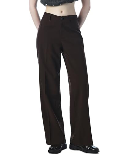 ONLY Women's Solid Flared High Rise Brown Pants