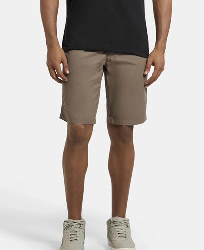 Jockey Men's Regular Shorts (1203_Dark Khaki_L_Dark Khaki_Large)