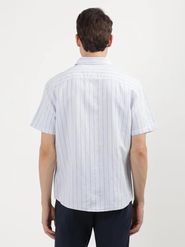 Calvin Klein Jeans Men's Striped Regular Fit Shirt (40BM134450_Skywriting