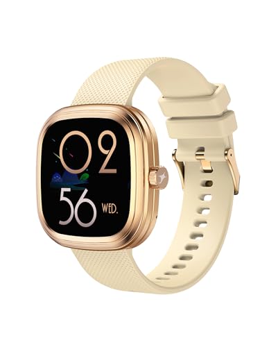 Fastrack Ryz Smart Watch For Women with 1.72” Super Ultra VU Display,Dynamic 60Hz Refresh Rate,AI Voice,Functional Crown,1ATM,BT Calling,HRM,SpO2 & Multiple Menu Styles,24/7 Health Suite - Light Beige
