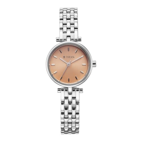 Titan Workday Edit with Quartz Analog Rose Gold Dial IPS Stainless Steel Strap Watch for Women - 95397SM01