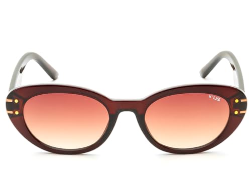 IRUS Women Oval sunglasses | 100% UV protection | Small Size | Brown Gradient Polycarbonate lens