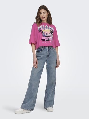 ONLY Oversized T-Shirt (119178201_Fuchsia Purple_L)
