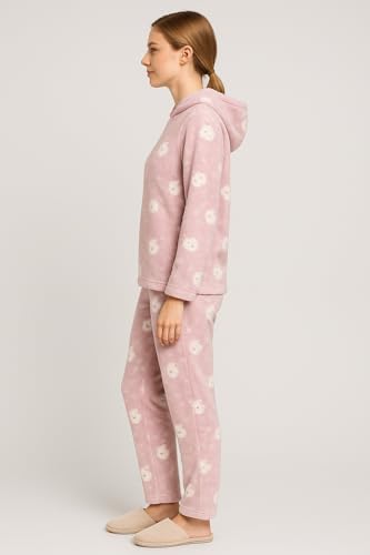 CAMEY Women Winter Nightsuit (Pink, Large)