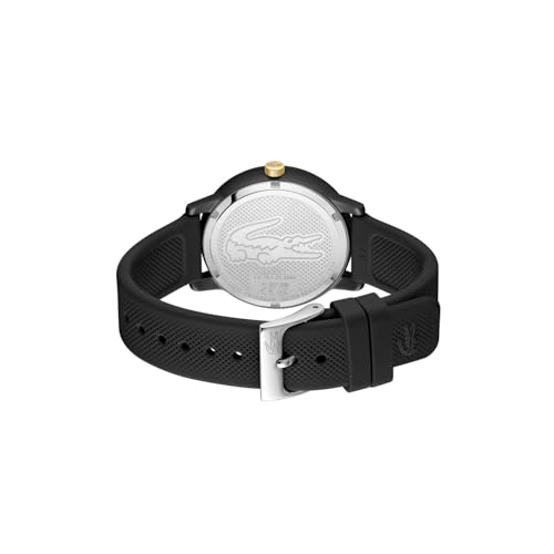 Lacoste Lacoste.12.12 Go Qtz Basic Black Round Dial Women's Watch|Black Silicone Material|Multi Color Band - 2001310