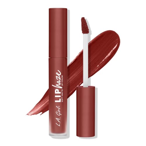 L.A. Girl Lip Haze Soft Matte Liquid Lipstick(Flirty), 3ml – Lightweight, Long-Lasting & Non-Drying Formula | Velvet Finish Multipurpose Lip & Cheek Tint for Indian Skin Tones