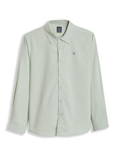 Boys Green Solid Casual Shirt