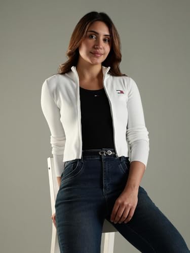 Tommy Hilfiger Slim Fit Cotton Mock Neck Front-Open Sweater