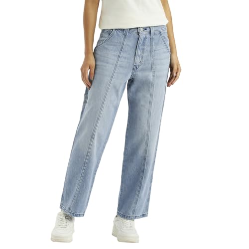 Levi's Women's Mid Rise Baggy Loose Fit Light-Blue Carpenter Jeans