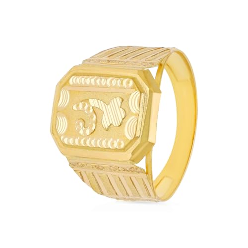 Malabar Gold and Diamonds Gold Ring for Men| Ring for Birthday, Wedding, Anniversary & Valentine's Day Gift FRNOB40322_Y_20