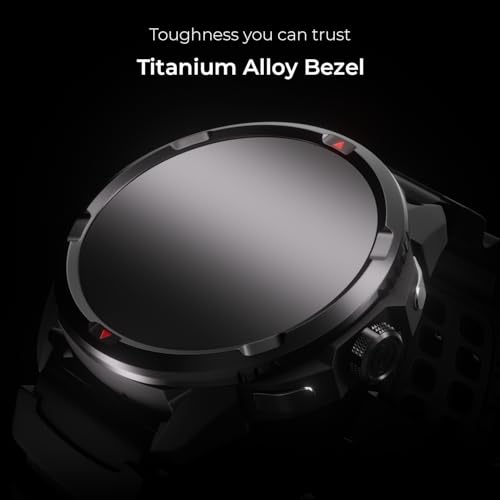 Noise Endeavour Pro Outdoor Rugged Military Smart Watch, Titanium Alloy Bezel, Dual-Band GPS, 164ft Water Resistance, 28 Days Battery on Standby, AI Companion, for iOS & Android (Carbon Black)