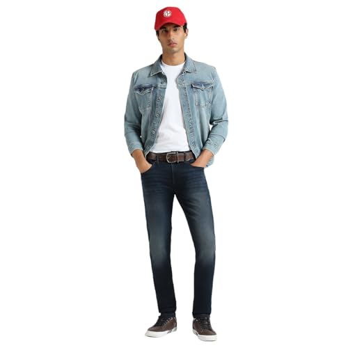 Pepe Jeans Men's Straight Jeans (PM208099Q031_Dark Indigo