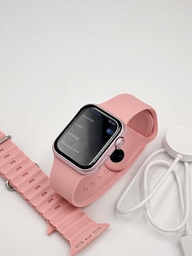 MICROMINI X10 Mini Kids Smart Watch 2.19 Inch Infinite Display | Wireless Charging | Dual Pink Band | Fitness Tracker with Heart Rate & Sleep Monitor | Stylish Smartwatch