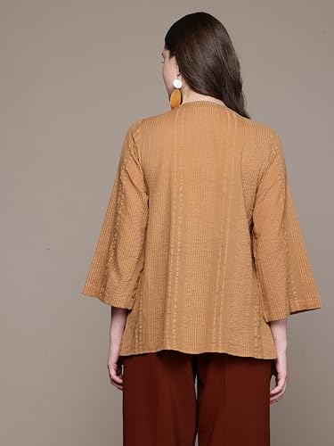 Aarke Ritu Kumar Brown Ridhi Solid Shirt