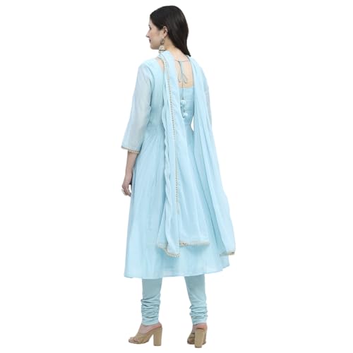 BIBA Women's Polyester Kurta Sets (SKD8799OAW24POBLU_Blue