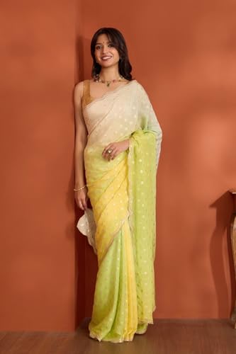 Taneira Women Light Green Viscose Woven Saree with Unstitched Blouse Piece (SAPP02AC4856-Light Green)