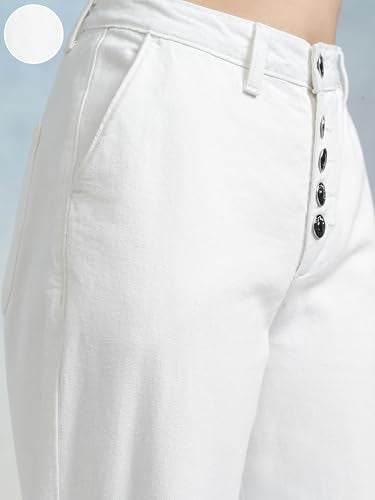 Tokyo Talkies Women High Rise FLA Fit Jeans White