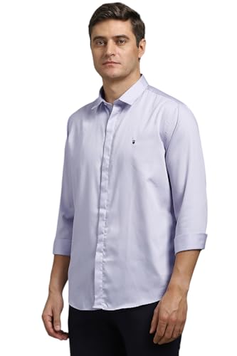 Louis Philippe Men Lilac Solid Full Sleeves Casual Shirt